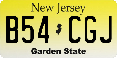 NJ license plate B54CGJ