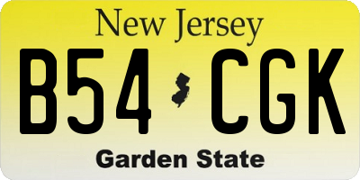 NJ license plate B54CGK