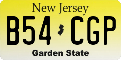 NJ license plate B54CGP