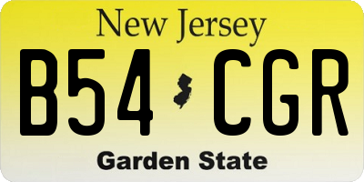 NJ license plate B54CGR