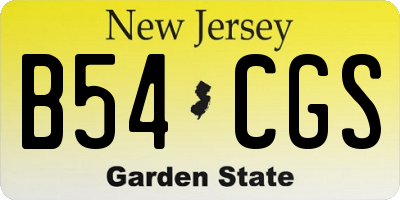 NJ license plate B54CGS