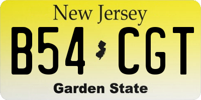 NJ license plate B54CGT