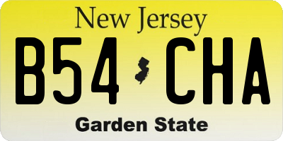 NJ license plate B54CHA