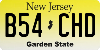 NJ license plate B54CHD