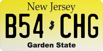 NJ license plate B54CHG