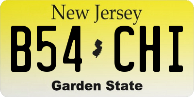 NJ license plate B54CHI