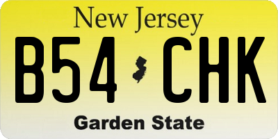 NJ license plate B54CHK