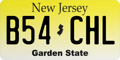 NJ license plate B54CHL