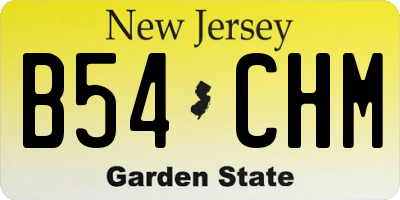 NJ license plate B54CHM