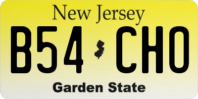 NJ license plate B54CHO