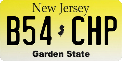 NJ license plate B54CHP