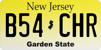 NJ license plate B54CHR