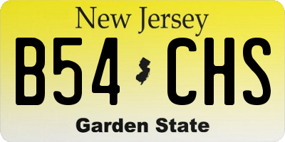 NJ license plate B54CHS