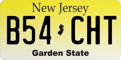 NJ license plate B54CHT