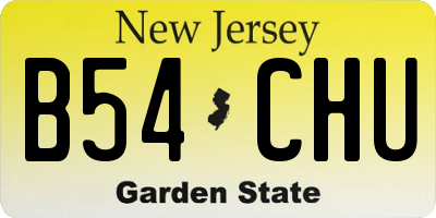 NJ license plate B54CHU