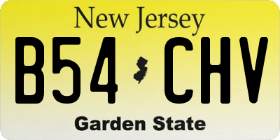 NJ license plate B54CHV