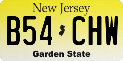 NJ license plate B54CHW
