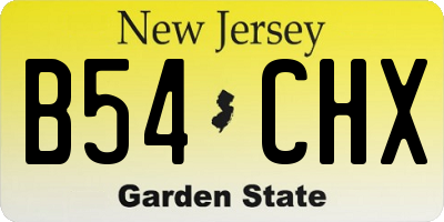 NJ license plate B54CHX