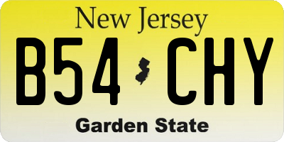 NJ license plate B54CHY