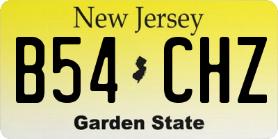 NJ license plate B54CHZ