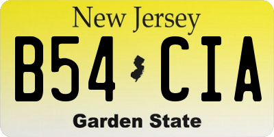 NJ license plate B54CIA