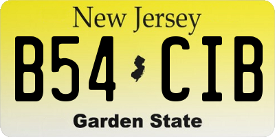 NJ license plate B54CIB