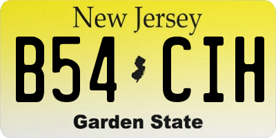 NJ license plate B54CIH