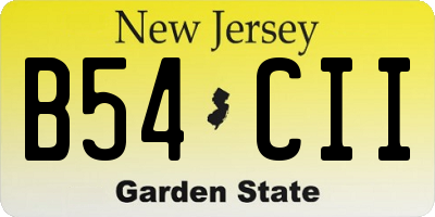 NJ license plate B54CII