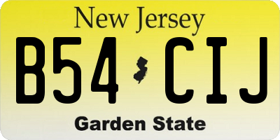 NJ license plate B54CIJ