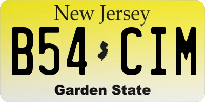 NJ license plate B54CIM