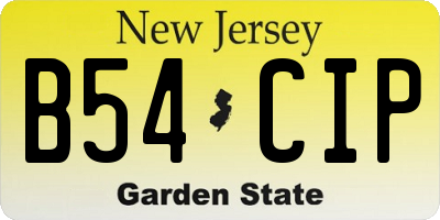 NJ license plate B54CIP