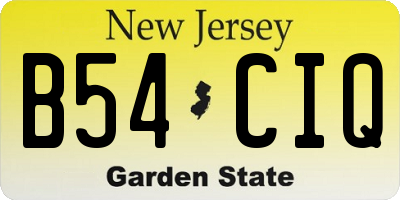 NJ license plate B54CIQ