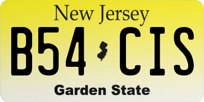 NJ license plate B54CIS