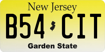 NJ license plate B54CIT