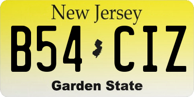 NJ license plate B54CIZ