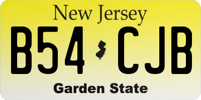 NJ license plate B54CJB