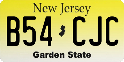 NJ license plate B54CJC