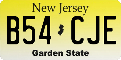 NJ license plate B54CJE