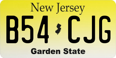 NJ license plate B54CJG