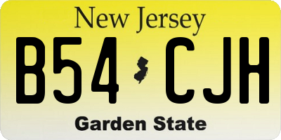 NJ license plate B54CJH