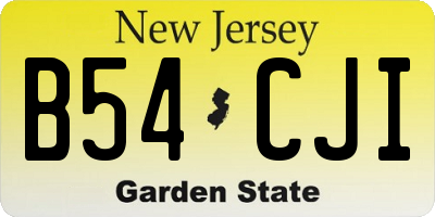 NJ license plate B54CJI