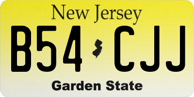 NJ license plate B54CJJ