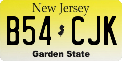 NJ license plate B54CJK