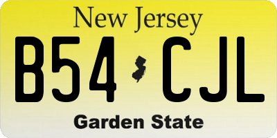 NJ license plate B54CJL
