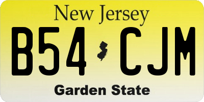 NJ license plate B54CJM