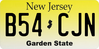 NJ license plate B54CJN