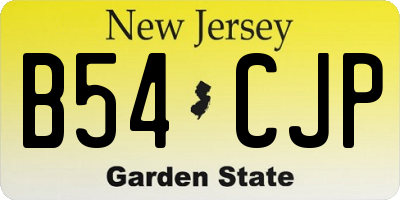NJ license plate B54CJP