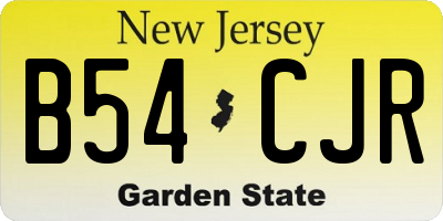 NJ license plate B54CJR