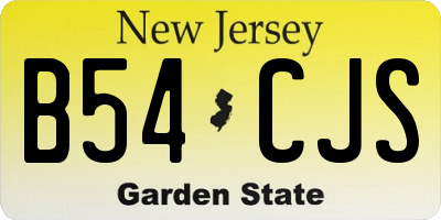 NJ license plate B54CJS