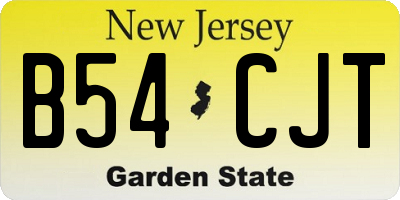 NJ license plate B54CJT